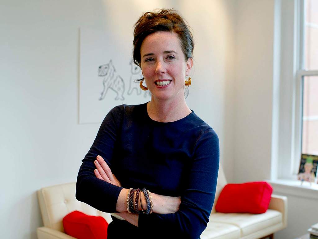 Designer Kate Spade is photographed at her offices.