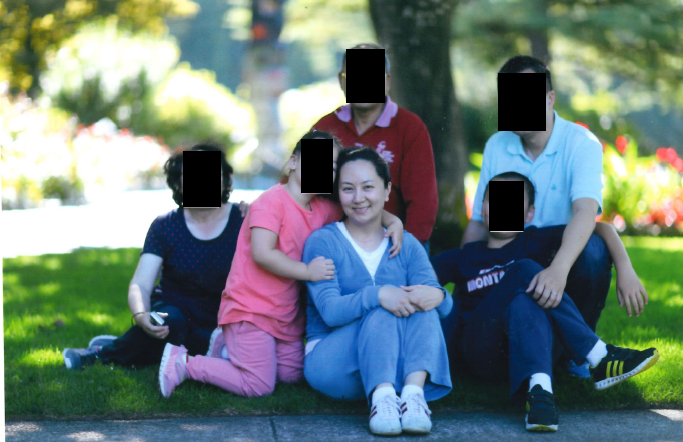 Meng Wanzhou with her family.
