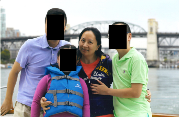 Meng Wanzhou with family.
