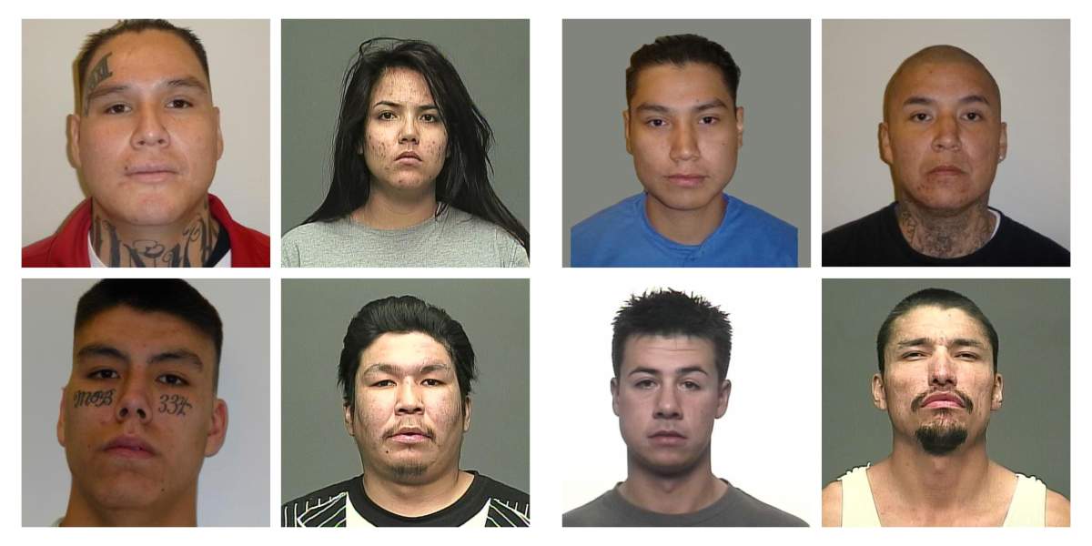 These eight people are most wanted by Winnipeg police.

Top: Christopher Bone, Hailey Barker, Kane Moar, Patrick Jack.

Bottom: Jacob Dumas, Justin Wood, Roy Brandson, Shayne Fontaine.