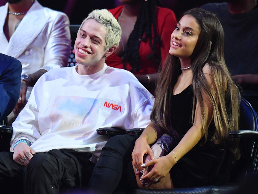 Pete Davidson and Ariana Grande attend the 2018 MTV Video Music Awards at Radio City Music Hall on Aug. 20, 2018, in New York City.