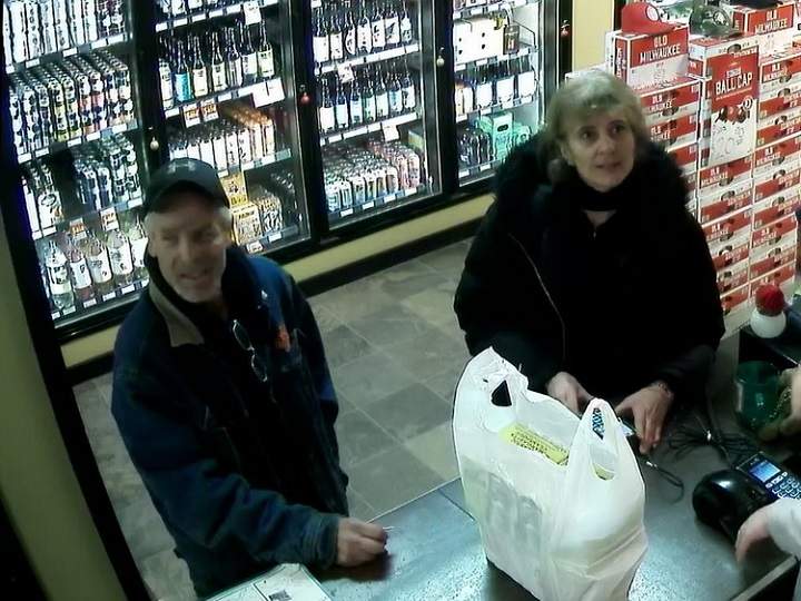 a snowflake pattern, black winter boots and white leggings.The older male suspect is described as being 50 to 60 years old, 5-foot-10 with grey and white hair.