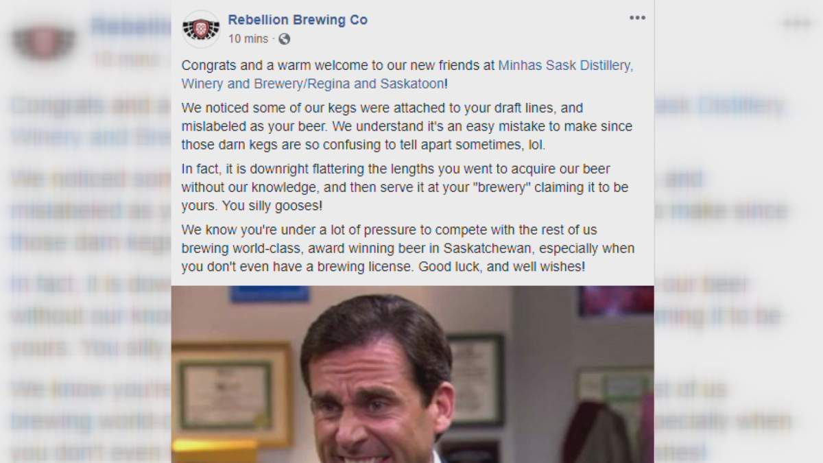 The now deleted Rebellion Facebook post.