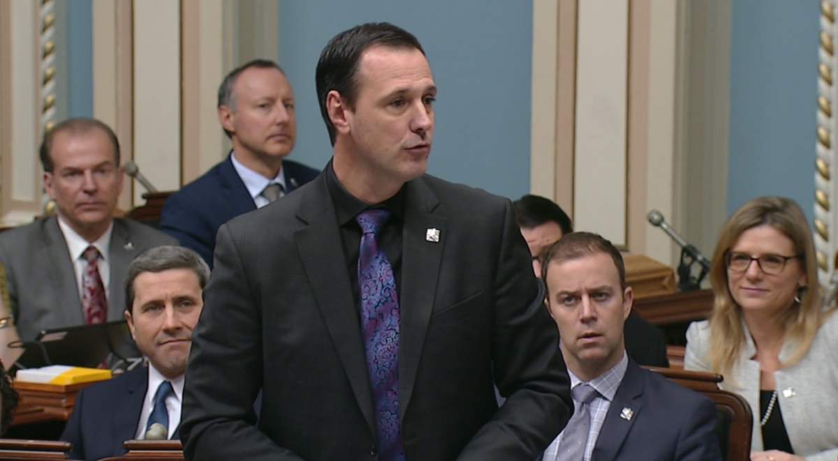 Education minister Jean-François Roberge in question period in Quebec's National Assembly Friday, December 7, 2018.