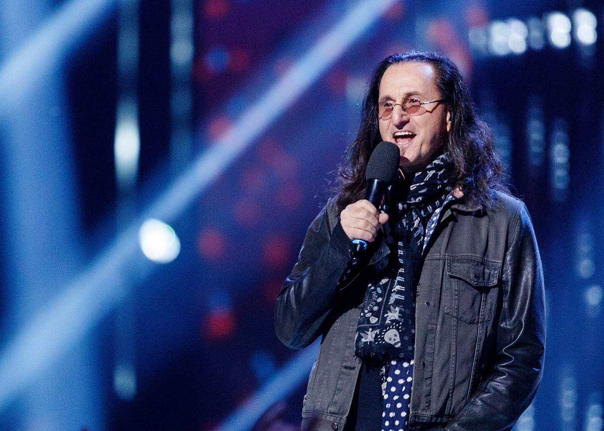 Geddy Lee speaks onstage during the 2018 Juno Awards at Rogers Arena on March 25, 2018, in Vancouver.