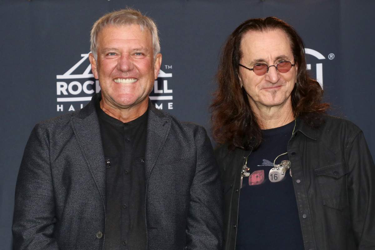 (L-R) Alex Lifeson and Geddy Lee of Rush attend the 32nd Annual Rock & Roll Hall Of Fame Induction Ceremony at Barclays Center on April 7, 2017, in New York City.