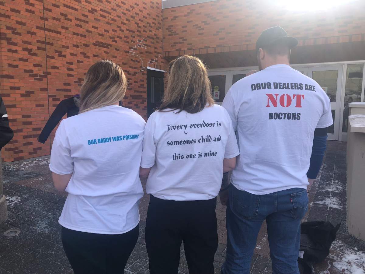 Kelly’s friends and family wore commemorative T-shirts to the Barrie courthouse Friday morning.