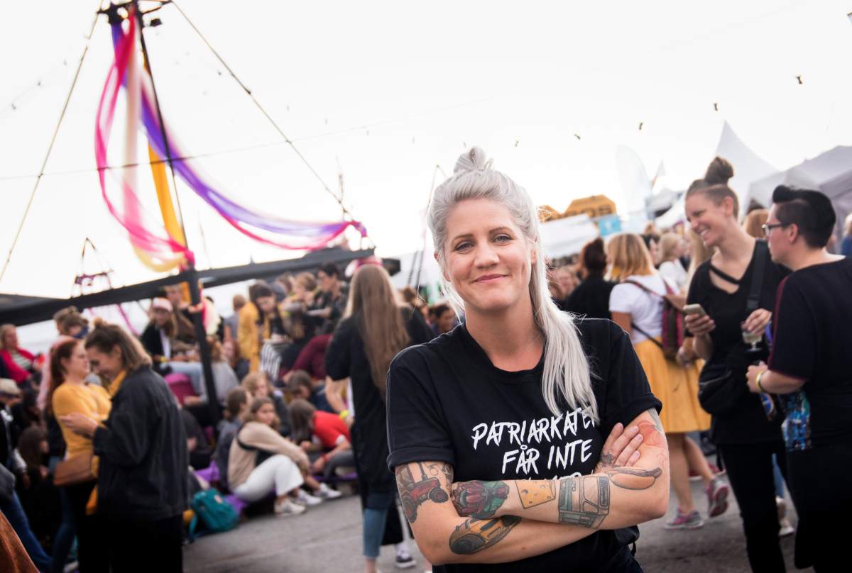 Swedish comedian and TV host Emma Knyckare, founder of Statement Festival in Gothenburg, Sweden, on Sept. 1, 2018.