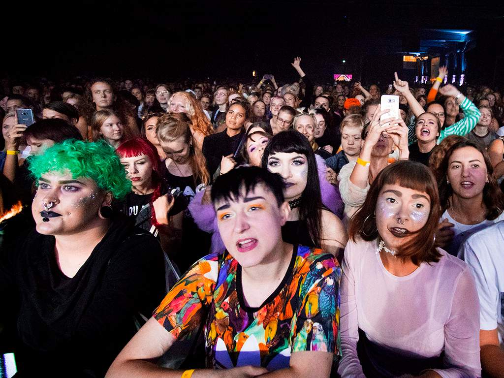Women attend the Statement Festival at Bananpiren in Gothenburg, Sweden, on Aug. 31, 2018.

Frida Winter/AFP/Getty Images.