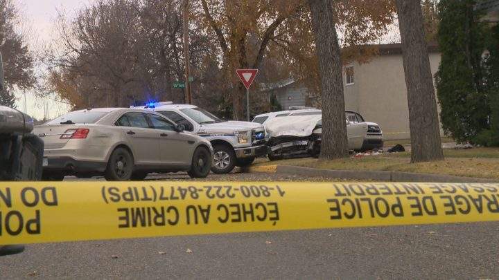 A picture of the scene in North Battleford on Oct. 22, 2017.