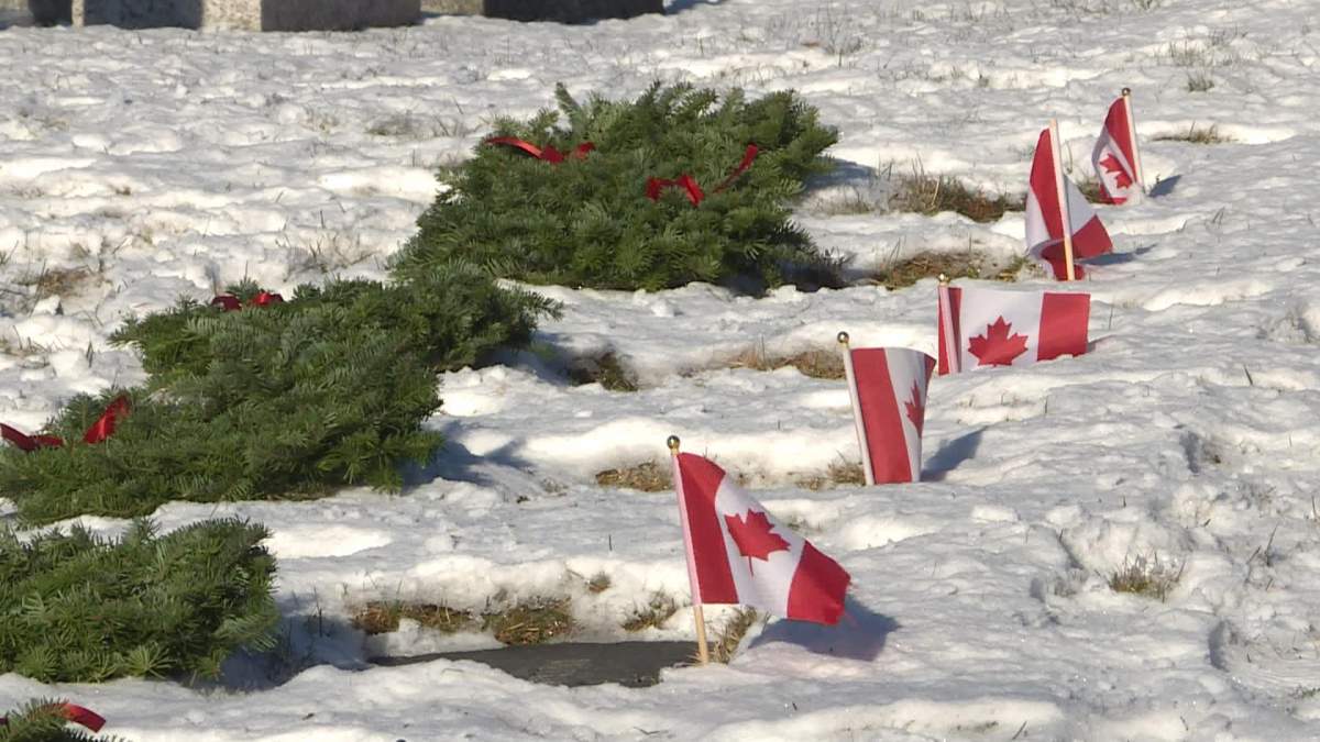 115 wreaths were placed on gravestones at the Fairview Cemetery in Halifax on Sunday as part of the first Wreaths Across Canada event to be hosted in Atlantic Canada's largest city. .