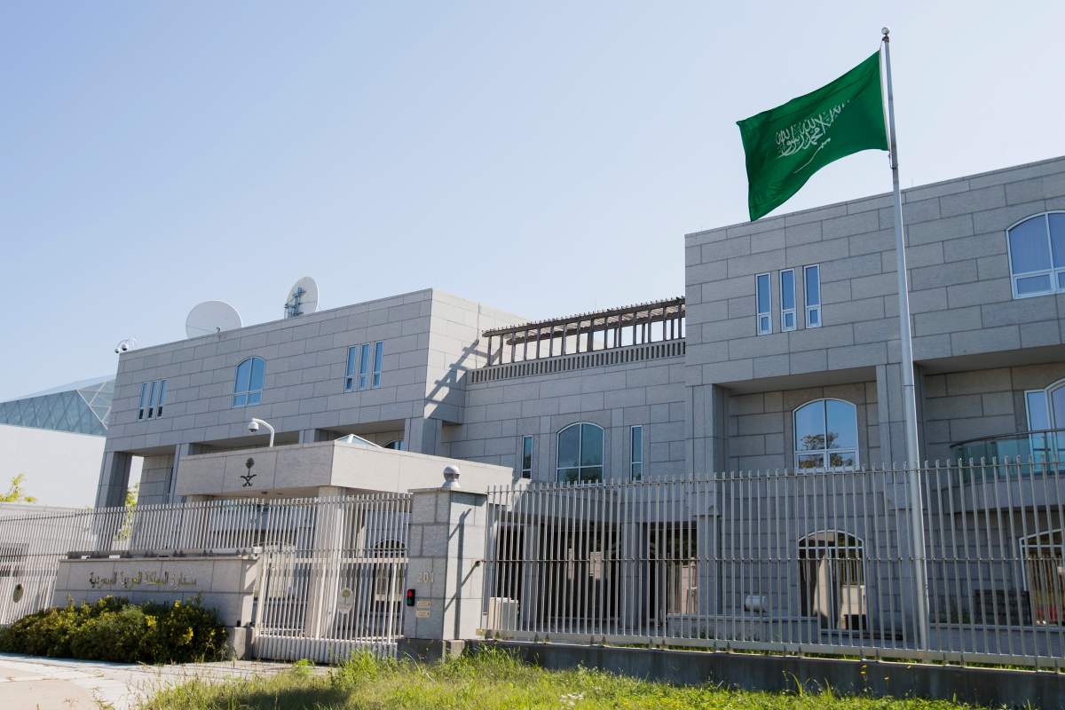 The Saudi embassy in Ottawa, Ont., on Thursday, Aug. 23, 2018.  