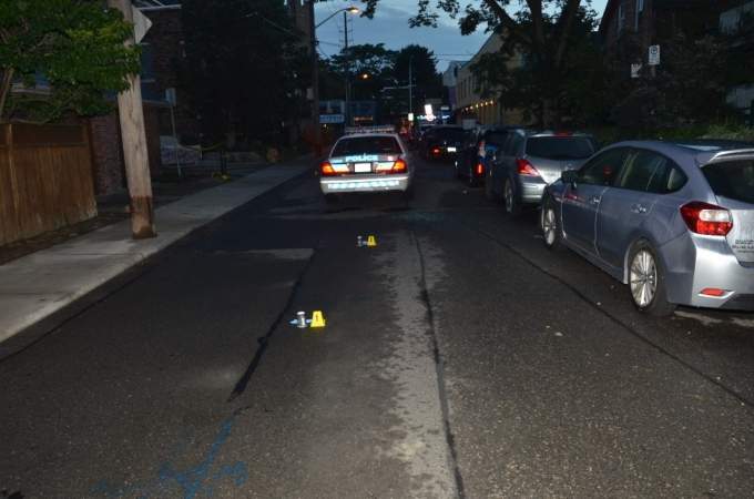 Police cruiser that exchanged fire with Faisal Hussain on Bowden St.