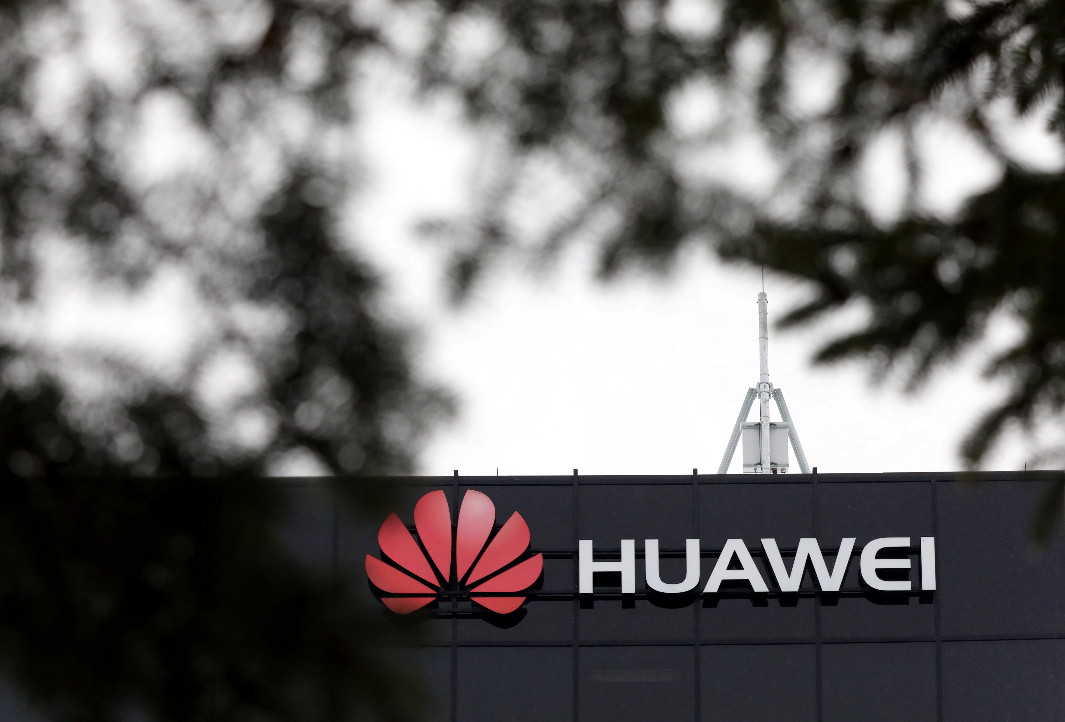 The Huawei logo is pictured outside their research facility in Ottawa, Ont., Canada, Dec. 6, 2018.