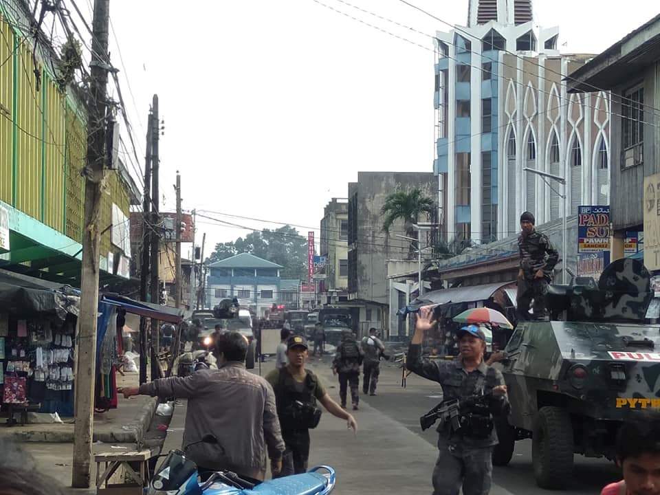 Philippine Army members secure the area outside a church after a bombing attack in Jolo, Sulu province, Philippines January 27, 2019.