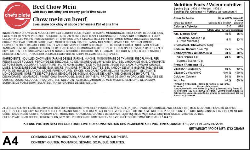 The recalled food.