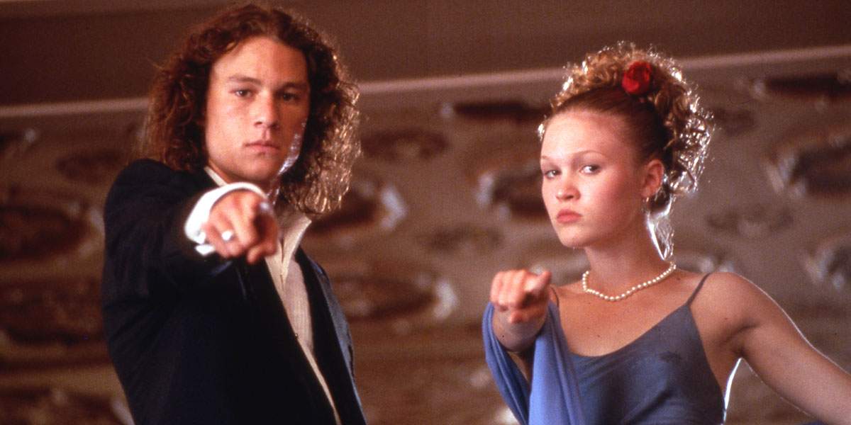 Julia Stiles and the late Heath Ledger in 1999's "10 Things I Hate About You.".