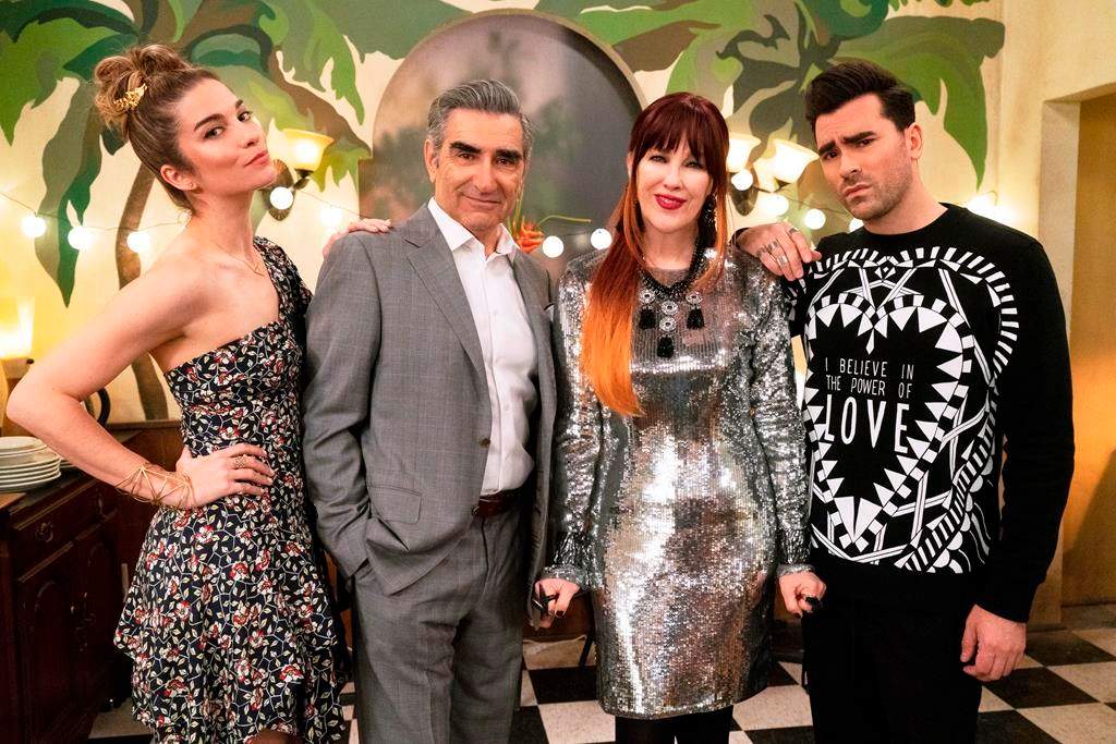 The cast of the television show ‘Schitt’s Creek,’ Annie Murphy (left to right) Eugene Levy, Catherine O’Hara and Daniel Levy is shown in a handout photo. THE CANADIAN PRESS/HO-CBC