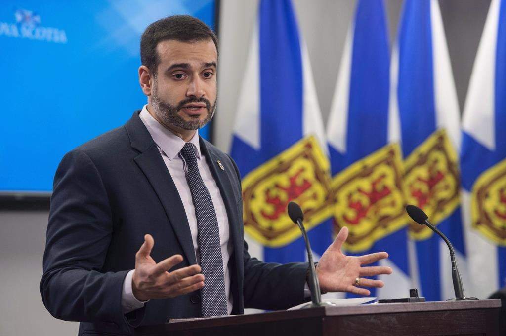 Nova Scotia Education Minister Zach Churchill speaks during a press conference in Halifax on Wednesday, January 24, 2018.