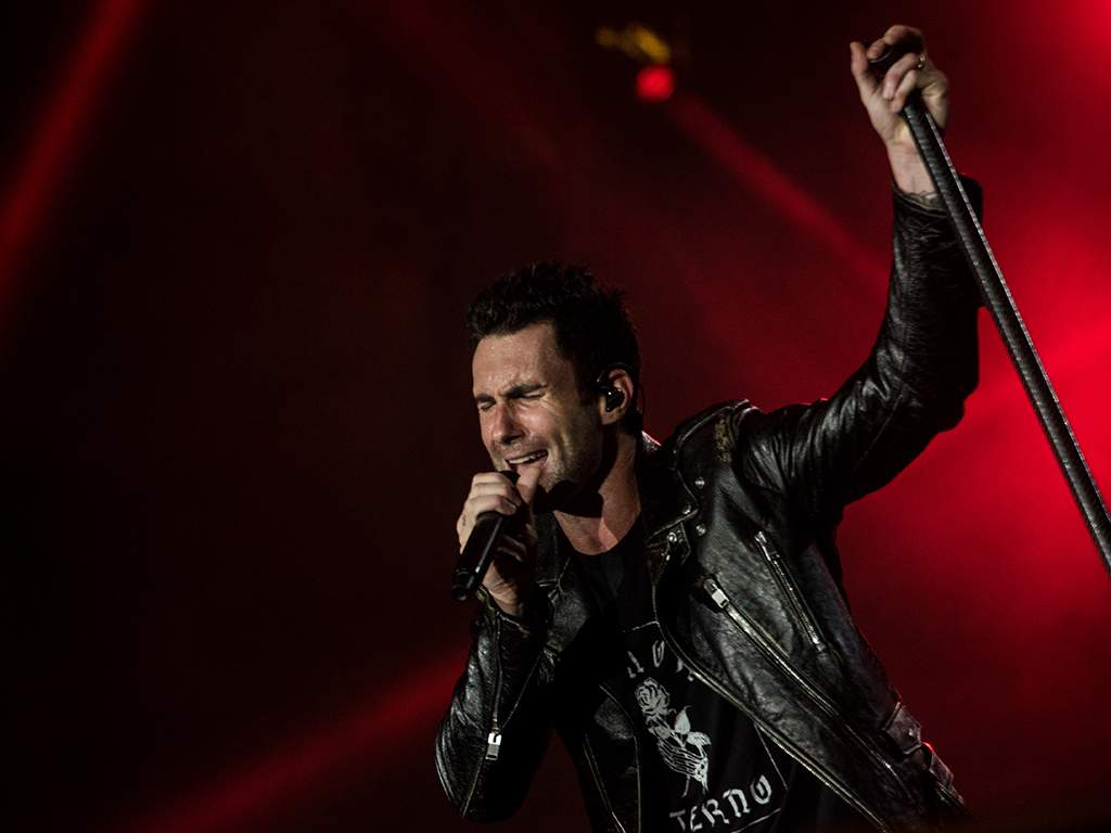 Adam Levine from Maroon 5 performs at Rock in Rio on Sept. 15, 2017, in Rio de Janeiro, Brazil.