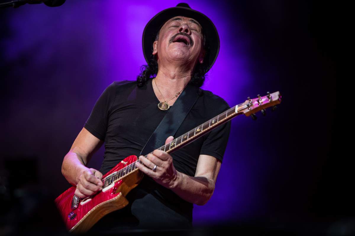 Carlos Santana performs onstage during the ‘Moon and Stars Festival 2015’ in Locarno, Switzerland.