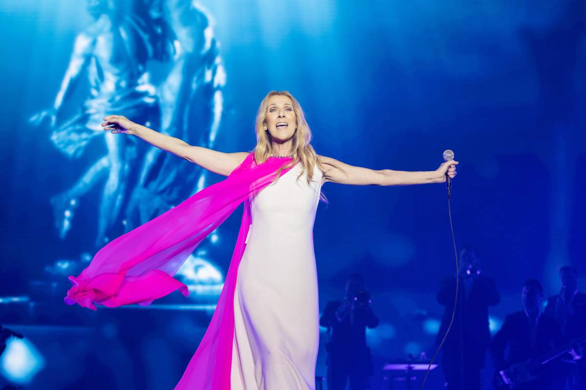 Celine Dion performs on the stage in concert at Cotai Strip Cotai Arena on June 29, 2018, in Macau, China.