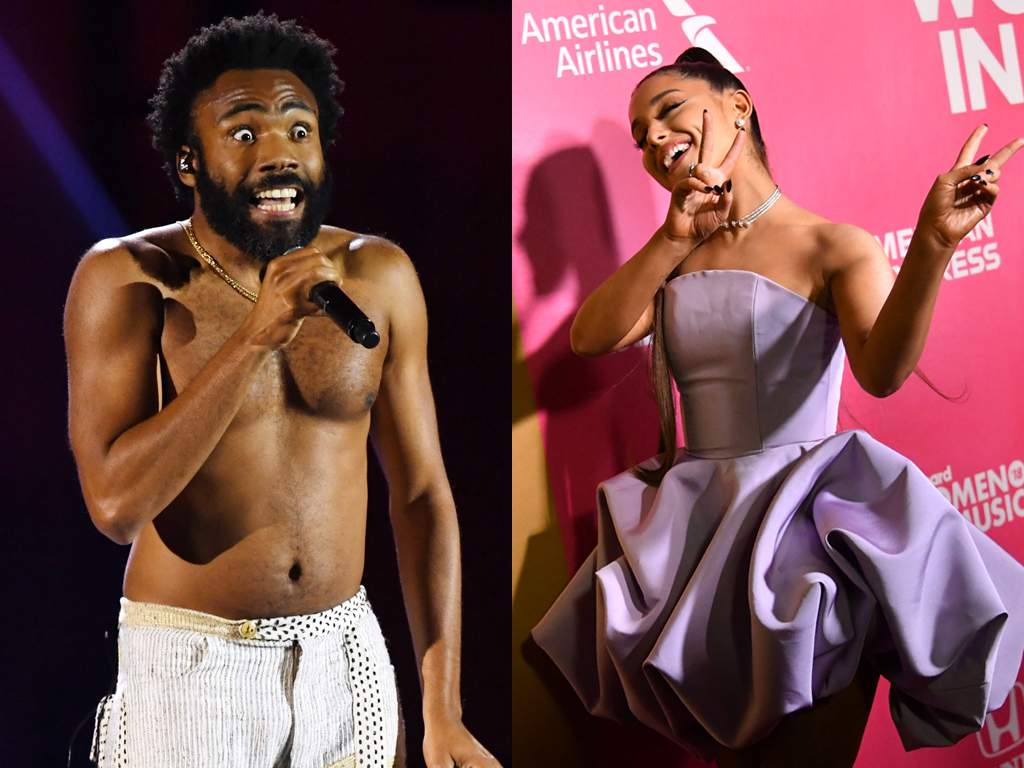 (L-R) Donald Glover or 'Childish Gambino' and Ariana Grande in 2018.