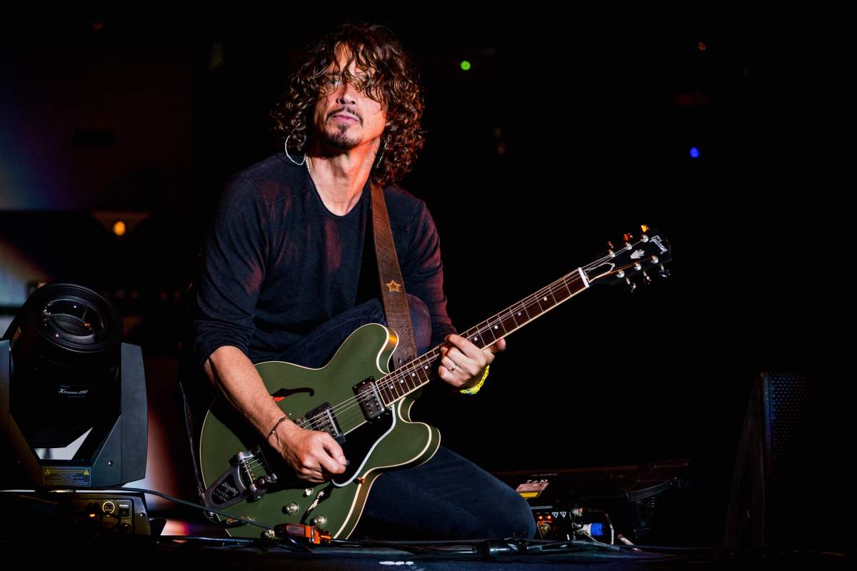 Chris Cornell of Soundgarden performs onstage during Lollapalooza at Autodromo de Interlagos on April 6, 2014, in Sao Paulo, Brazil.