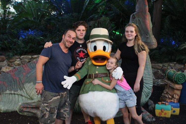 Canadian comedian Derek Seguin and his three kids in this undated photo.
