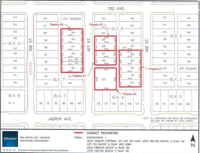 The City of Edmonton wants create a downtown park where several gravel parking lots now sit along both sides of 107 Street, between Jasper Avenue and 102 Avenue.