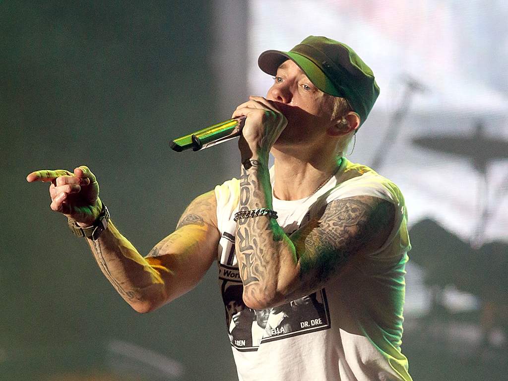 Eminem performs in concert during the Austin City Limits Music Festival at Zilker Park on Oct. 11, 2014 in Austin, Texas.