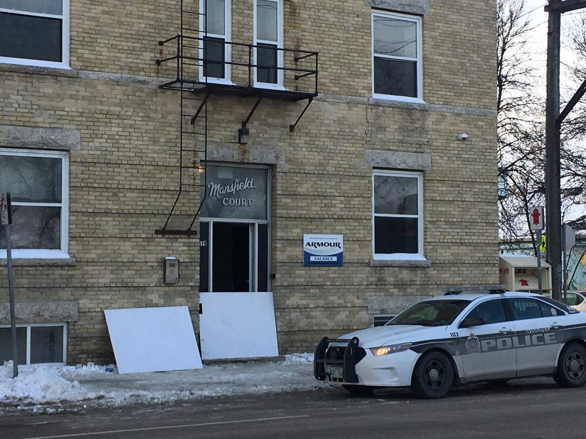 An apartment building on Ellice Avenue caught fire early Sunday morning.