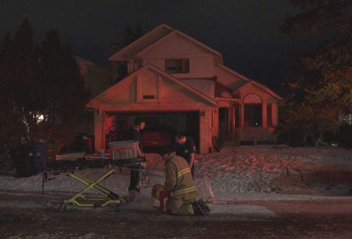 Calgary crews were called to a house fire in the 100 block of Riverside Close S.E. at 9 p.m. on Friday.
