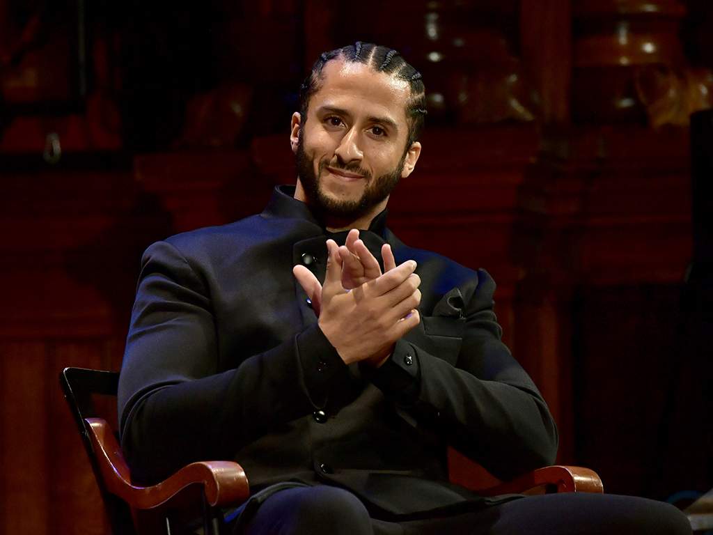 Colin Kaepernick at the W.E.B. Du Bois Medal Award Ceremony at Harvard University on Oct. 11, 2018, in Cambridge, Mass.