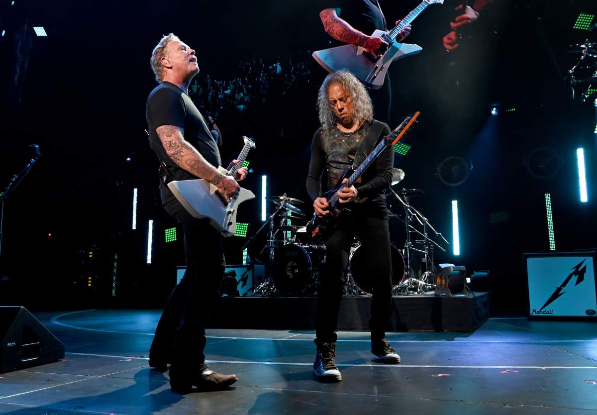 James Hetfield and Kirk Hammett perform onstage during ‘I Am The Highway: A Tribute To Chris Cornell’ at The Forum on Jan. 16, 2019 in Inglewood, Calif.
