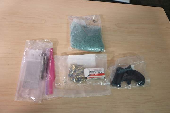 Some of the items seized after a suspected fentanyl lab was shut down in Calgary.
