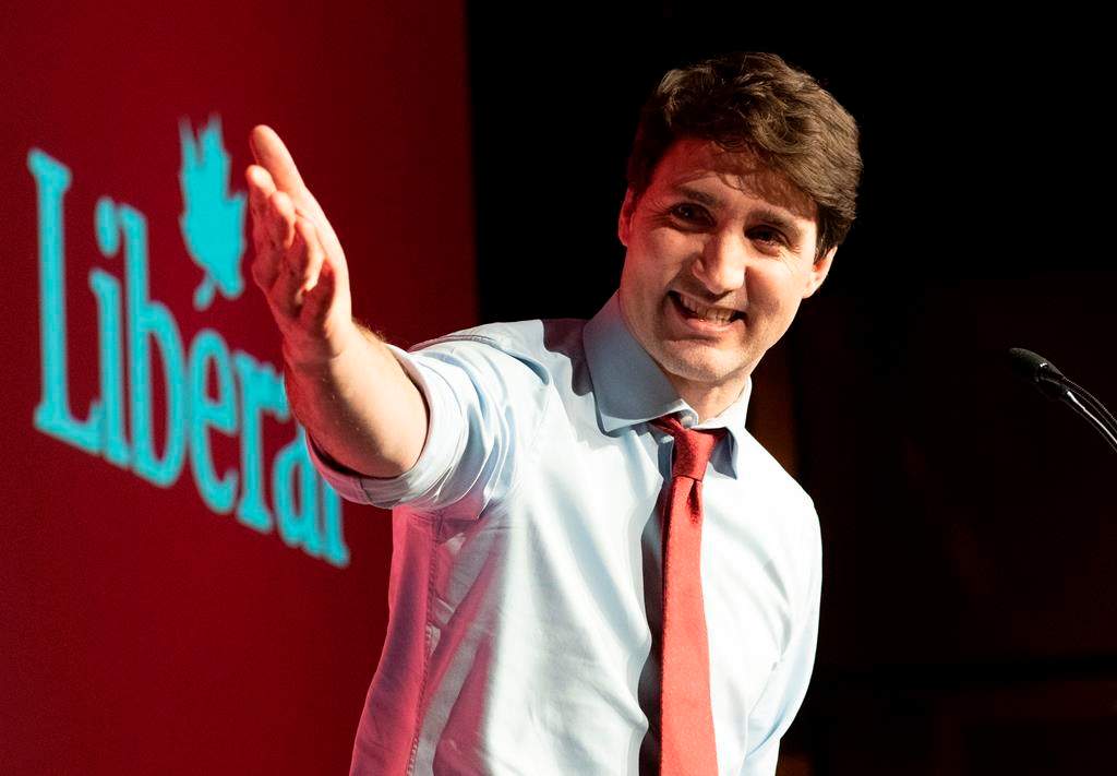 Prime Minister Justin Trudeau speaks at a Quebec wing of the Liberal Party of Canada meeting, Friday, January 25, 2019 in Quebec City. THE CANADIAN PRESS/Jacques Boissinot.