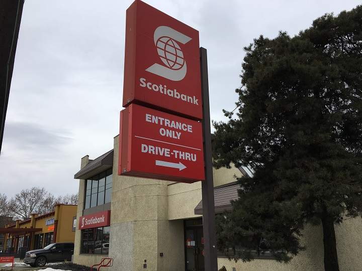 Police were on scene at this Scotiabank branch in Kelowna following a robbery on Thursday.
