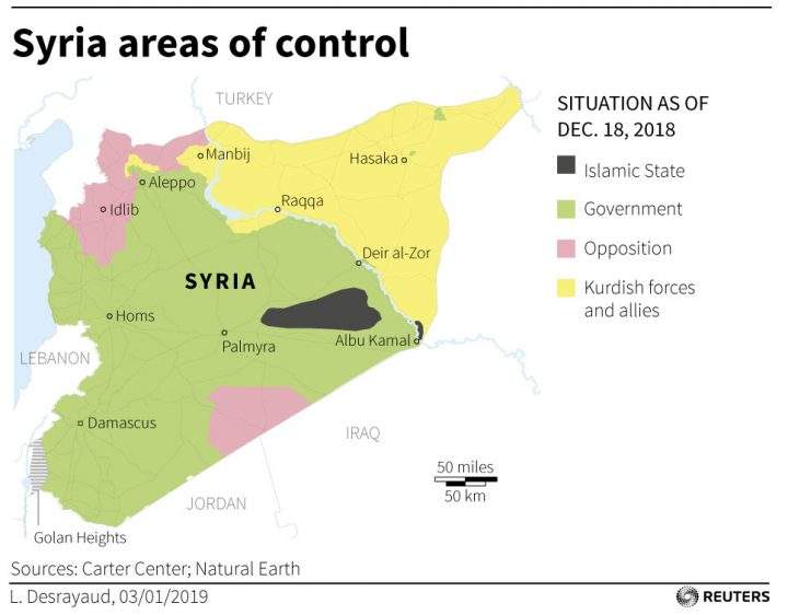 This map shows the Kurdish presence in Syria.