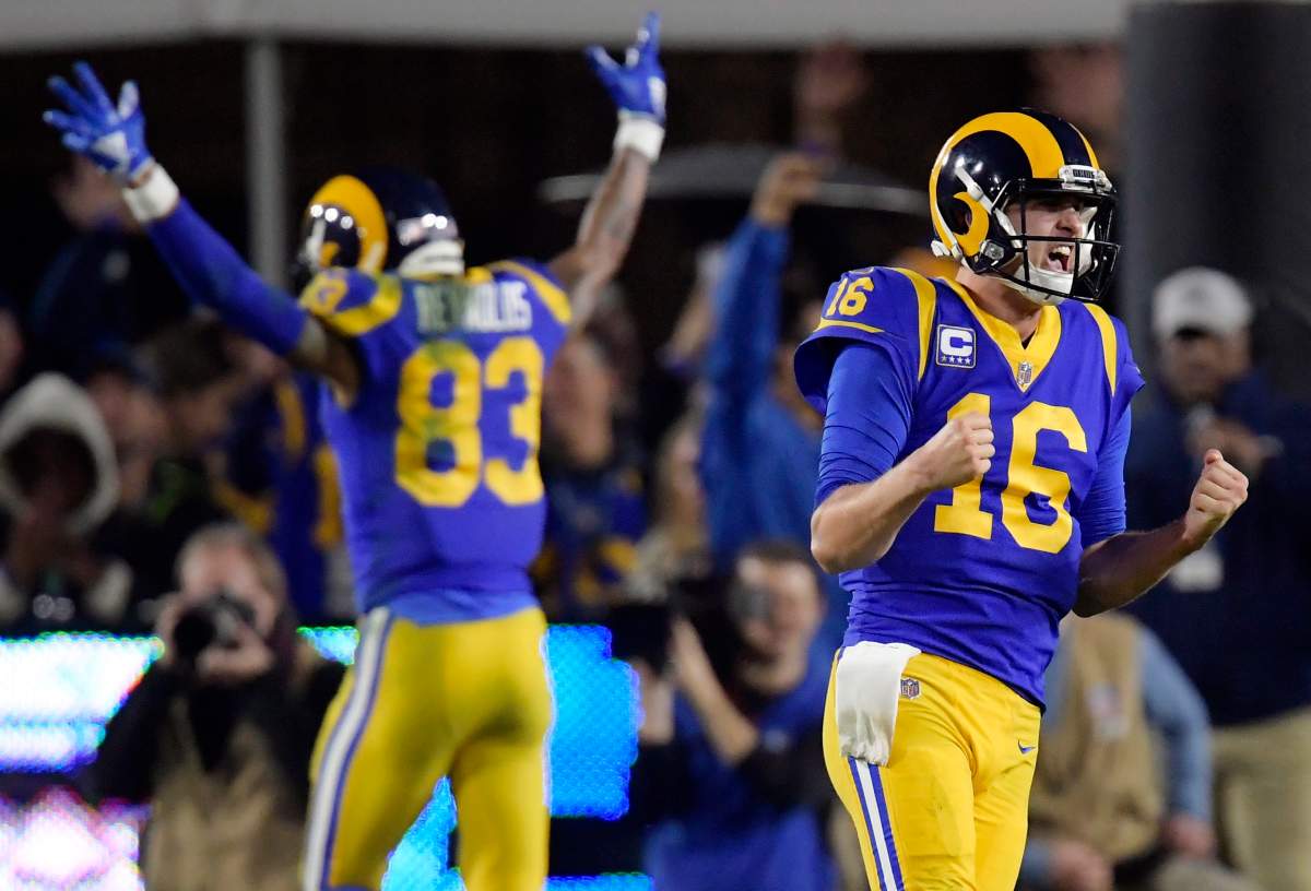 Los Angeles Rams quarterback Jared Goff (16) will try to lead his team past Tom Brady and the New England Patriots, who are trying to win their sixth Super Bowl.