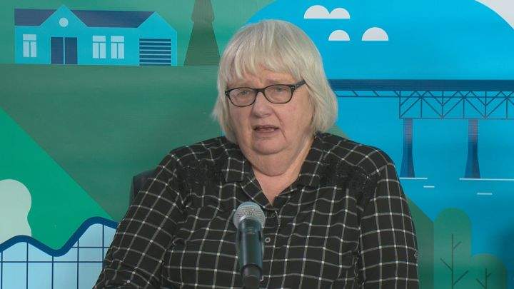 City of Edmonton manager Linda Cochrane speaks to reporters on Jan. 24, 2019.