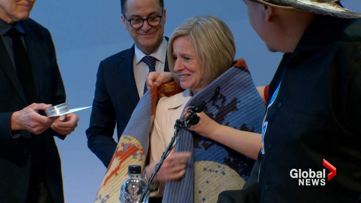 Alberta Premier Rachel Notley announces the Calgary central library will house the Indigenous Languages Resource Centre. Wednesday, Jan. 23, 2019.