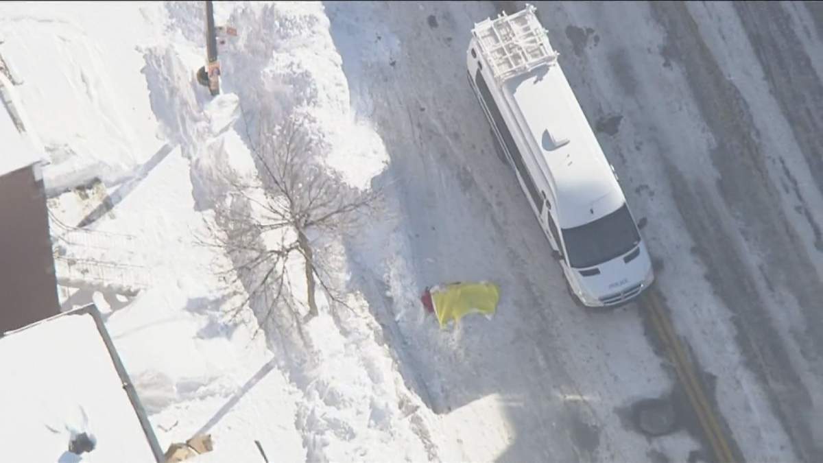 The pedestrian was hit Tuesday morning.