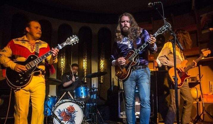 Jimmy Bowskill and Ewan Currie of The Sheepdogs perform at The Peppermint Club on Oct. 12, 2018 in Los Angeles, Calif.
