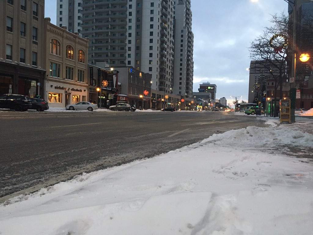 Roads are slushy and slippery, after a helping of snow last night paired with hours of freezing rain.