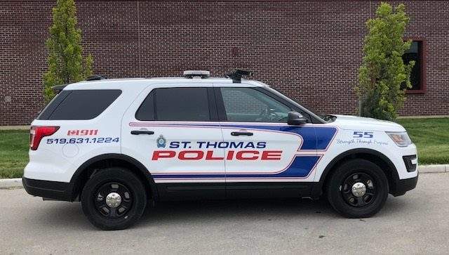 Police arrested a man after a business complained someone had damaged a urinal and water pipes leading to flooding. FILE PHOTO of a St. Thomas, Ont., police cruiser.