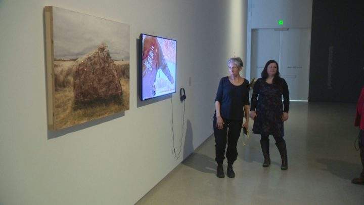 Bellmore (left) and Nanibush describe the exhibition at the Remai Modern.