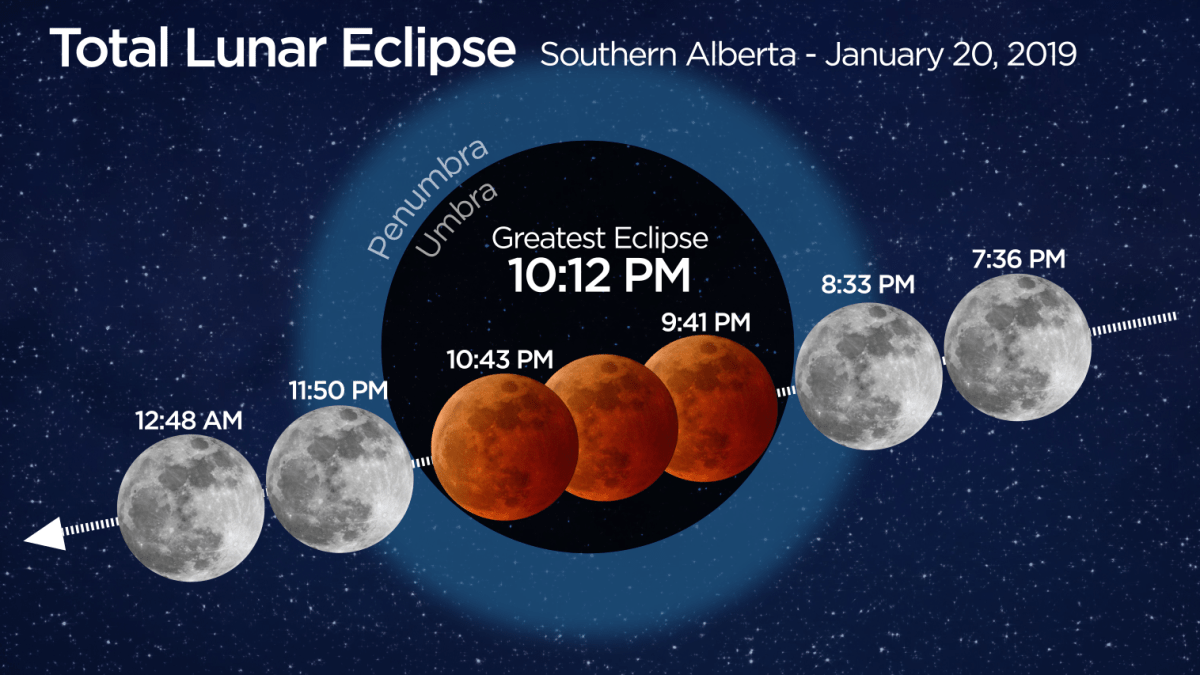 Total lunar eclipse, ‘super blood wolf moon’ a treat for southern Alberta skygazers - image