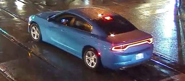 The Dodge Charger that Toronto police are searching for in connection with a violent assault.