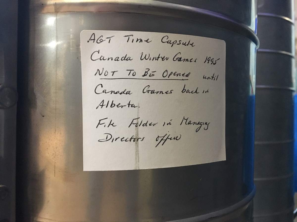 A time capsule from 1995 was opened ahead of the Canada Winter Games in Red Deer, Alta.